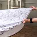 Walrus Round Vinyl Fitted Tablecloth with Flannel Backing Elastic Edge Design Table Cover Waterproof Oil-Proof PVC Table Cloth Stain-Resistant Best for 57"-66" Round