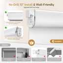 Grandekor No Drill Blackout Roller Shades | Textured-White 33.5Wx72H