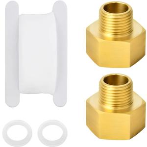 2PCS Brass Pipe Fitting 3/4 to 1 inch Adapter, 3/4" NPT Male to 1" NPT Female Thread Reducer Adapter with Plumbers Tape DN20 to DN25