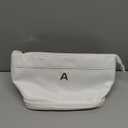 Women Gifts, Bridesmaid Gift, Initial Large Makeup Bag, Travel Essentials, Personalized Double Layer Cosmetic Bag with Makeup Brush Organizer, Toiletry Bag, Gifts for Friends Female Mom (White)