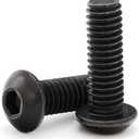 1/4-20 x 2 Inch Button Head Socket Cap Bolts Screws,304 Stainless Steel 18-8,Fully Threaded,Black Zinc Plated,with Hex Spanner(20Pcs)