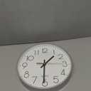 jomparis 10 Inch Silver Wall Clock Battery Operated Silent & Non-Ticking Wall Clock for Home Office Bathroom