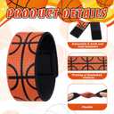 24 Pcs Basketball Sleeve Holders 7.5 Inch Basketball Shirt Sleeve Straps Brown Black Pattern Stitching Sports Shirts Ties for Women Men Teens Sports Activities Accessories Gift