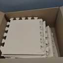 Puzzle Play Mat 16 Tiles with 32 Border Pieces, Interlocking Stitching Mat with Border for Living Room Playroom Gym, 11.8 x 11.8 Inch Beige