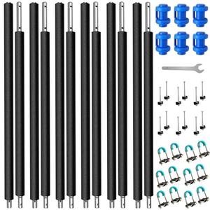 6PCS Trampoline Replacement Poles, Thicker Universal Trampoline Enclosure Poles Fit 8-16FT Straight Pole Frame, Heavy Duty Trampoline Accessories Kits Include Foam Sleeve & Hardware for 2 Install Ways