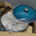 EDGING CASTING Dutch Ovens with Lid, Enameled Cast Iron Covered 5.5 Quart Dutch Oven with Dual Handle, Darkcyan