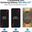 [3-Pack] for Galaxy S25 Ultra Screen Protector(Anti-Glare,Anti-Scratch,Filter Screen Ultraviolet,High definition, photopermeability),Transparent tempered Glass Film [Not For S25/S25 Plus]