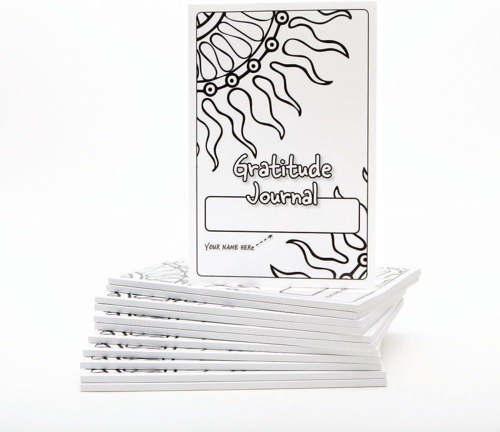 S&S Worldwide Teen Gratitude Journal Class Pack. 100-pgs, Daily Prompts, Cover to Color, Inspiring Quotes, for Self-Esteem, Positive Thinking, Mindfulness, Resilience, Ages 12 and up, 6"x9", Pk 12