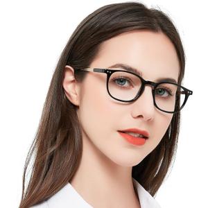 MARE AZZURO Blue Light Blocking Reading Glasses Women Cute Round Readers 1.0 1.25 1.5 1.75 2.0 2.25 2.5 2.75 3.0 3.5 4.0 (Black)