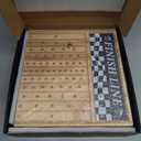 Large 23 inches Horse Racing Board Game with 11 Luxury Metal Horses, Foldable Wood Horse Race Board Game with 2 Sets of Dice, 2 Boxes of Cards for Parties and Gambling (Medium, Black)