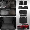 Floor Mats Compatible with 2023 2024 2025 Honda CRV (Include Hybrid) Trunk Mat Cargo Liner All Weather Back Seat Cover CR-V Accessories (Upper Deck, Trunk Mat+Backrest Mats+Floor Mats) (Fit 23-25 Upper Deck)