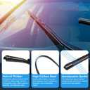 Windshield Wiper Blades for Kia Telluride 2020-2024 / Kia Sedona 2015-2021 Replacement Front & Rear Wiper Blades, Premium All Season All Weather Automotive Front Rear Wipers Set/ 26"+18"+12"