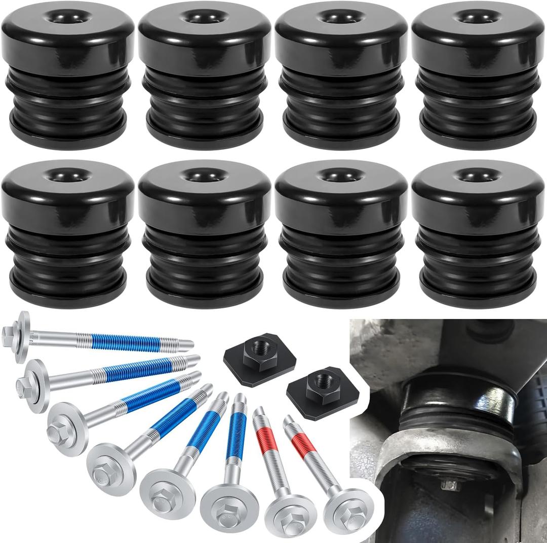 Silicone Body Mount Kit for 2008-2016 Ford F-250 F-350 Crew Cab Superior Silicone Cab Mount Bushings & 13848 Bolts Kit Improve Bumpy Ride Durable Components Outperforms OEM or PU Mounts (Black 8 Pack)