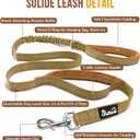 SlowTon No Pull Dog Harness - Heavy Duty Dog Harness and Leash Set for Medium Large Dogs, Reflective Tactical Harness with Soft Padded and Front Clip for Easy Walk and Training (Tan L)