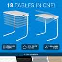 Table-Mate TV Tray Table | Portable Desk Folding Dinner Tray, Couch Table Trays for Eating Snack Food, Portable Laptop Desk, Bed Trays for Eating | Adjustable TV Trays with 3 Angles and Cup Holder, 15"D x 21"W x 29"H