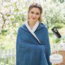 Grounding Throw for Pain Relief and Deeper Sleep,Earth Connect Bedding Sheet with Silver Fiber,Fluffy Throw Blanket Gifts for Women Men, Soft Fleece (Navy Blue, 60 * 80IN)