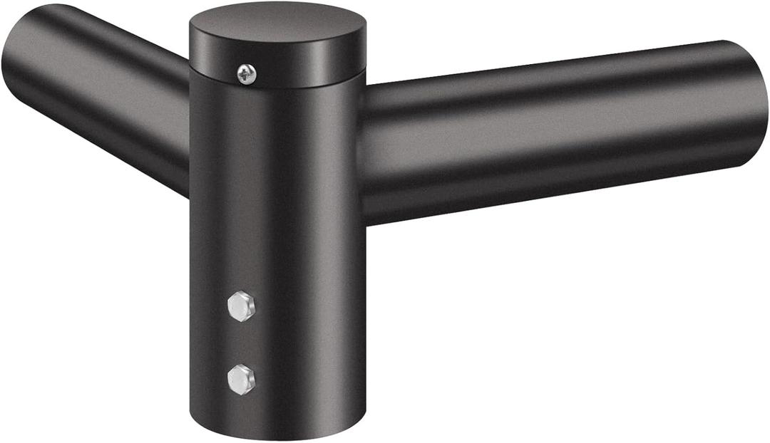 ledmo 90 Tenon Adaptor with 2 arms, Double 2-3/8" Round Slip Fitter Bracket, Lighting Mounting Heavy Duty Extension Round Pole for Parking Lot Area Light Street Floodlight Solid Rustproof