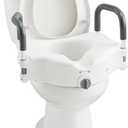 5" Toilet Seat Riser Supports 300lbs Raised Toilet Seat with Removable Padded Arms for Seniors, Pregnant, Handicap(AMZ-N1FYT14)