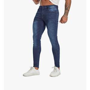 Men's Super Skinny Stretch Tapered Leg Slim Fit Ripped Distressed Jeans Size 34