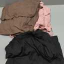 3 x 3 Pack Women's Pajama Set Long Sleeve Pajamas Top and Pants Soft V Neck Lightweight Pjs Set Comfy Loungewear Summer (Black, Pink, Brown, L)