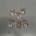 Yoption Set of 6 Heart- Shaped Rose Quartz Napkin Rings, Natural Crystal Stone Napkin Ring Holders for Wedding Valentine's Day Parties Table Decoration