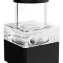 dracaena.io High Flow 800L/H D5 PWM PC Water Pump Combo with Colorful LED Option and 370ml 300mm/11.8in Reservoir - Powerful 12W, 0.7A, Black