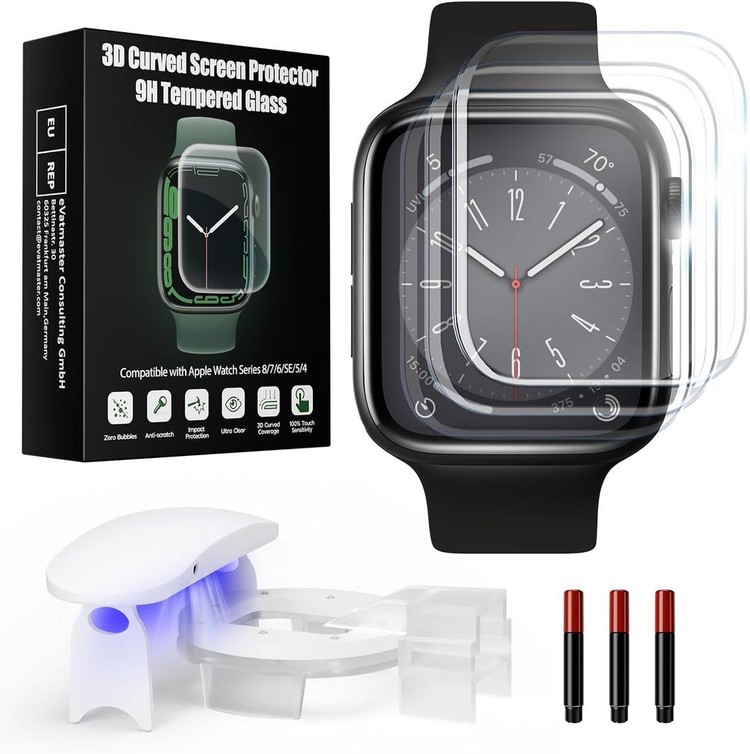 Tempered Glass Screen Protector Compatible with Apple Watch (45mm)