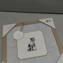 Vintage Foxhound Poster - Retro Dog Print - Puppy Art - Floral Artwork - Animal Print - Chic Boho Design - Aesthetic Kid's Room or Nursery Wall Decor - 12x12 Beige Framed