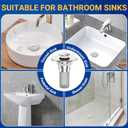 2PCS Bathroom Sink Stopper Strainer, Pop-Up Bathroom Sink Drain Strainer with Removable Stainless Steel Hair Catcher Basket, Universal Fit for US Bathroom Sinks, Bathtubs, Showers & Floor Drains