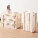 Extra-Large Stackable Storage Bin with Open Top for Quick Access! Heavy-Duty Desktop Organizer for Office, Living Room, & Bathroom.10.63''*7.4''* 2.95''(Beige, 4Medium)