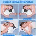 SAHEYER Side Sleeper Pillow with Arm Hole, Upgraded Memory Foam Shoulder Pillow for Neck Pain Relief, Adjustable Multi-Angle Arm Tunnels Support for Adults Pressure-Free Sleep (Black)