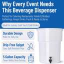 Carlisle FoodService Products Round Beverage Dispenser Drink Dispenser with Spigot for Catering, Plastic, 5 Gallons, White