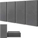 UMIACOUSTICS 4 PCS Acoustic Panels, 2 Thick 23.6" x 11.8" Fiberglass Sound Absorbing Panels, Self-adhesive Soundproof Panels for Studios, Office, Home Theater. Charcoal Grey (Charcoal Grey)