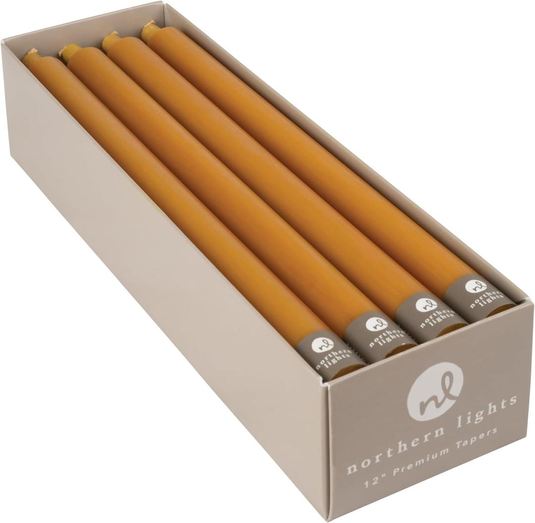 Northern Lights Candles - 12" 12pk Tapers - Caramel - 72780