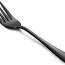 Salad Forks 12pcs small forks Food-Grade Stainless Steel Black Silverware Dessert Forks 6.8inch Metal Durable Dishwasher Safe