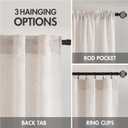MIULEE White Linen Curtains 90 Inch Long 2 Panels Set for Bedroom Living Room, Soft Thick Linen Textured Window Drapes Semi Sheer Light Filtering Rod Pocket Back Tab Burlap Look Farmhouse Decor