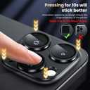 WSKEN for iPhone 16 Pro/iPhone 16 Pro Max Camera Lens Protector, [Military Grade Shatterproof] [Strong Adsorption] Metal Aluminum Alloy Tempered Glass Camera Screen Protector, Black Titanium