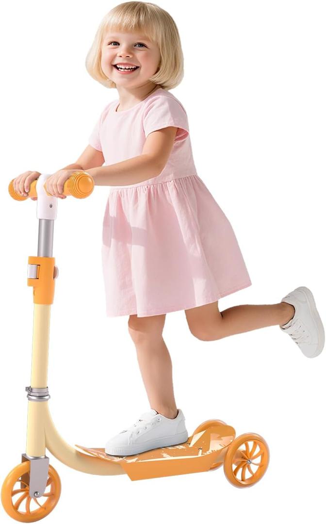 Kick Scooter, 3 Wheel Kick Scooter for Ages 3+ (Orange)