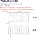 LaLaGreen Garden Edging Fence (24 Inch, 10 Pack) White Plastic Flower Bed Edging Panels for Lawn Landscape Barrier, Patio Yard Pathway Tree Rings, Outdoor Decor Border with Elegant Small Fence Style