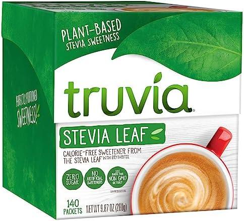 Truvia Calorie-Free Sweetener Stevia Leaf Packets, 140 Count (9.87 oz Carton) Pack of 2 By 11/2028