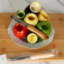 Stuffed Vegetable Corer Tool Zucchini, Eggplant & Pepper Corer, Apple Seed Remover, Stainless Steel Blade, Easy & Safe Wooden Handle