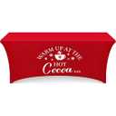 Tegeme 6 ft Christmas Hot Cocoa Tablecloth Hot Chocolate Supplies Spandex Fitted Tablecloths Fitted Supplies for Christmas Holiday Birthday Party Folding Tables(Red Solid Color)