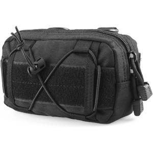 TRIWONDER Molle Pouches Tactical Admin EDC Gear Utility Pouch Waist Bags for Small Tool Horizontal Modular Organization (01 Black)