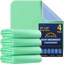 4 Pack 24 x 24 Extra Heavy Absorbency Washable Underpads, Waterproof Nursing Pads Incontinence Bed Pads, Reusable Washable Pee Pads for Dogs, Diaper Changing & Adults, Washable Puppy Pads, Green