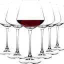 YANGNAY Wine Glasses (Set of 6, 15 Oz), Large Clear Burgundy Wine Glasses for Red Wine, Smooth Rim, Dishwasher Safe