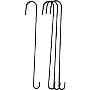 Tetra-Teknica YH-028 18-Inch Steel Extension S Hook for Plants, Bird Feeders, Lanterns, Powder Coated Black, 4-Pack