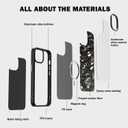 Genuine Forged Carbon Fiber Case for iPhone 14 Pro, Built-in Magnets, Compatible with MagSafe, Military Grade Drop Protection, Shockproof Phone Cover - Glossy Red