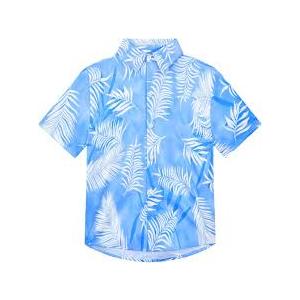 Yimoon Boys Hawaiian Shirt Floral Tropical Beach Button Down Shirts Kids Summer Shirt, 150