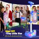 Stand Karaoke Machine Toy for Kids Ages 3-5 4-6 5-7 Birthday Gifts for 3 4 5 6 7 8 Year Old Boy, Kid Rechargeable Karaoke Microphone with 2 Wireless Mics, Bluetooth Speaker Toddlers Boys Party Toys