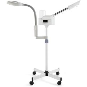 Professional Facial Steamer 2 in1 Steamer for Face 5X LED Magnifying Lamp Facial Steamer for Esthetician Beauty Face Equipment Use at Home or SalonWhite